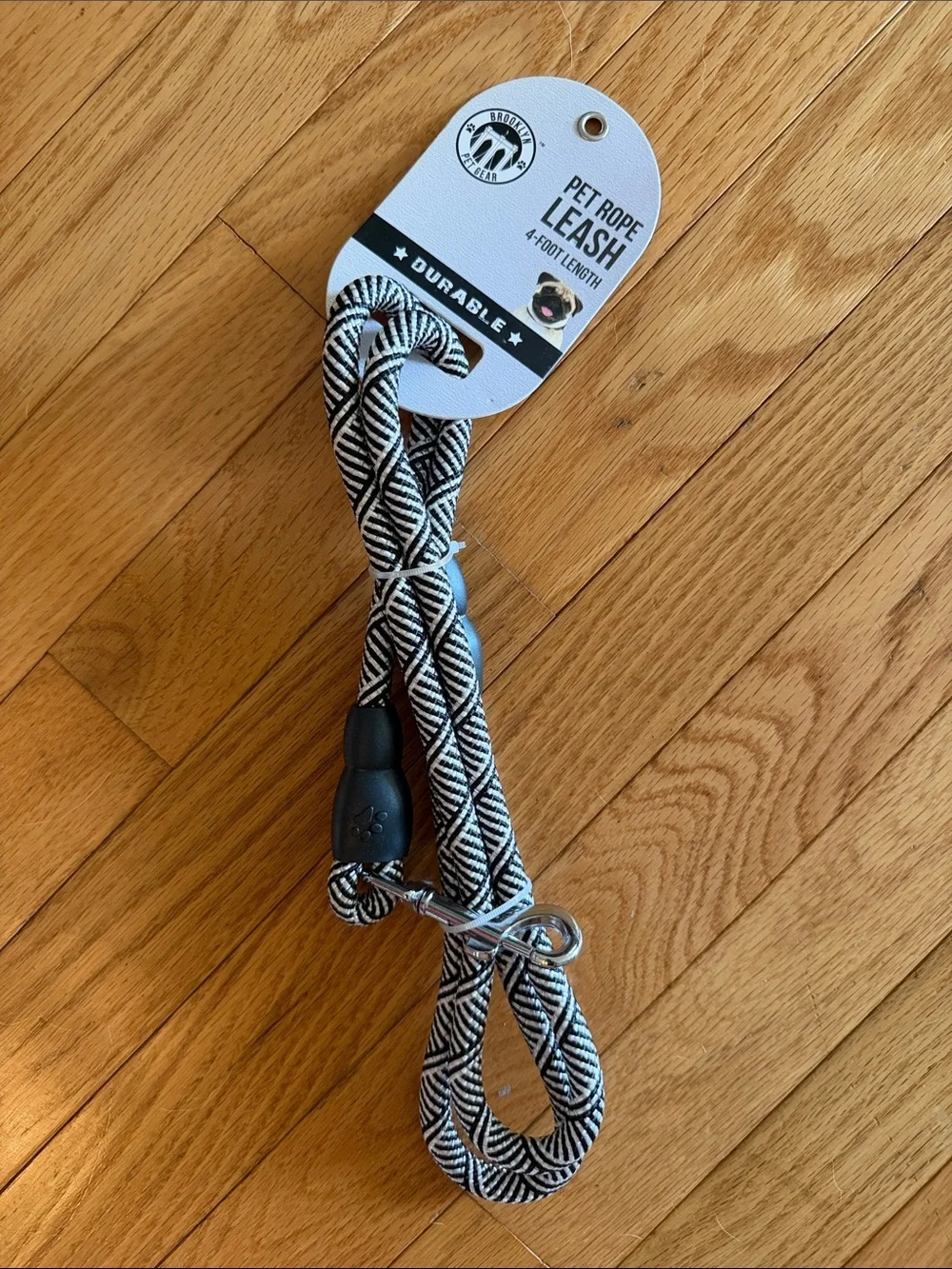 Dog Gift Set- Leash,  Navy Blue Heavyweight Dog Bowl, and. Rawhide Bone